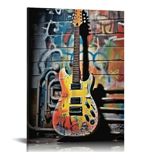 COMIO Street Graffiti Canvas Wall Art Hip Hop Pop Banksy Pictures Posters Paintings Prints Teen Boys Room Wall Decor Modern Cool Skateboard Guitar Artwork for Man Cave Living Room