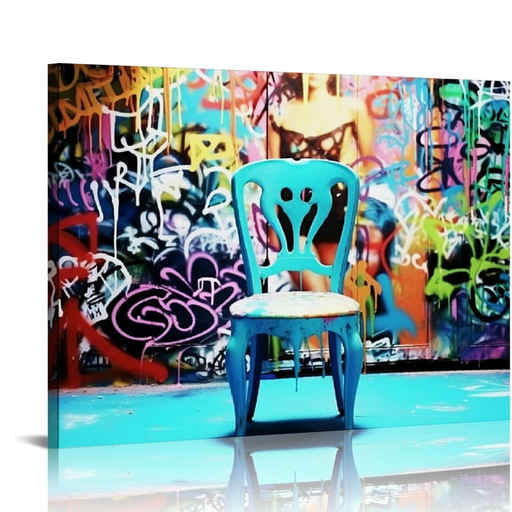COMIO Street Graffiti Canvas Wall Art Modern Abstract Pictures Wall Decor Banksy Home Home Decor Framed for Living room Bedroom Bathroom