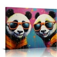 thumbnail image 1 of COMIO Street Graffiti Canvas Wall Art, Panda with Glasses Picture Painting Colorful Cool Graffiti Street Poster Print for Teen Room Playroom Decor, 1 of 5