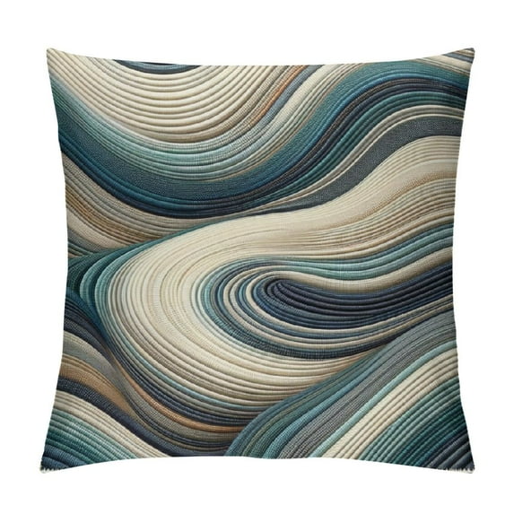 COMIO Stripe Geometric Pattern Green Decorative Throw Pillow Covers for Living Room Couch Bed Car Pillowcases Cushion Cover with Invisible Zipper