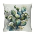 thumbnail image 1 of COMIO Succulent Cactus Floral Pillow Covers Tropical Green Plants Flower Summer Decorative Throw Pillow Case Square Outdoor Cushion Cover for Sofa White, 1 of 5