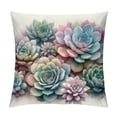 thumbnail image 1 of COMIO  Succulents Bouquet Decorative Pillow Case Throw Pillow Covers Watercolor Summer Floral Bohemian Waist Lumbar Throw Pillow Cases Cushion Cover White, 1 of 5
