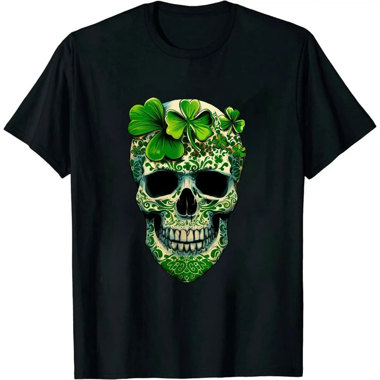 Sugar Skull Saint Patricks Day Of Dead T-Shirt Sugar Skull Saint Patricks Day Of Dead T-Shirt