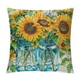 thumbnail image 1 of COMIO Summer Daisy Pillow Covers Sunflowers Mason Jar Sunshine Pillows Decorative Throw Pillows Summer Decorations Farmhouse Decor Cushion Case for Sofa Couch, 1 of 5