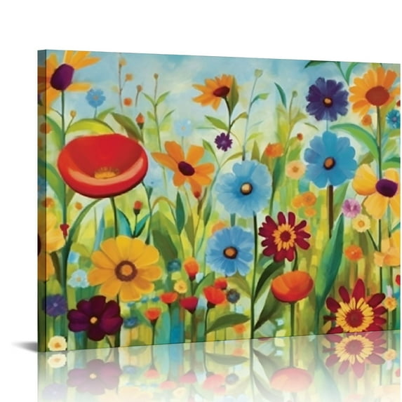 COMIO Summer Floral V Canvas Wall Art Print, Artwork