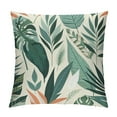 thumbnail image 1 of COMIO Summer Palm Leaf Pillow Covers, Coral Tropical Leaf Decorative Outdoor Throw Pillow Covers Green Blue Botanical Farmhouse Cushion Case Square Decor for Home Couch Sofa White, 1 of 5