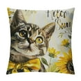 thumbnail image 1 of COMIO Summer Pillow Cover Cat Decor Sunflower Hello Sunshine Farmhouse Seasonal Pillow Case Decorations for Home Sofa Couch (Yellow), 1 of 5