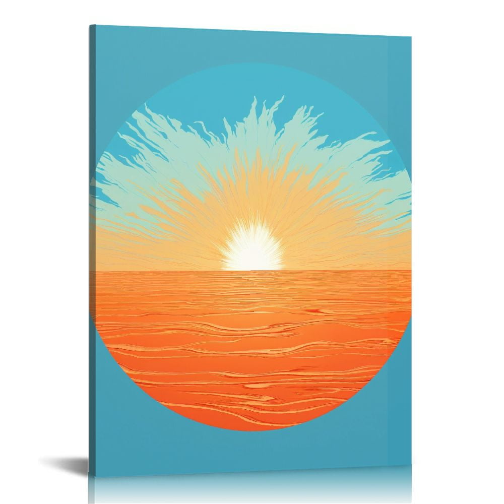 COMIO Sun Art Prints Mid Century Modern Wall Decor Terracotta Sun