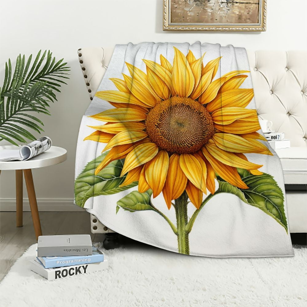 COMIO Sunflower Throw Blanket Super Soft Plush Throw Blanket