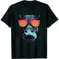 thumbnail image 1 of COMIO Sunglasses Africa Safari Zoo Animal Lover Gift Cool Hippo T-Shirt, 1 of 3