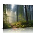 thumbnail image 1 of COMIO Sunrise Forest Wall Art Green Tree Pictures for Wall Landscape Canvas Print Modern Artwork Framed Nature Wall Decor for Living Room Bedroom Kitchen Office, 1 of 4