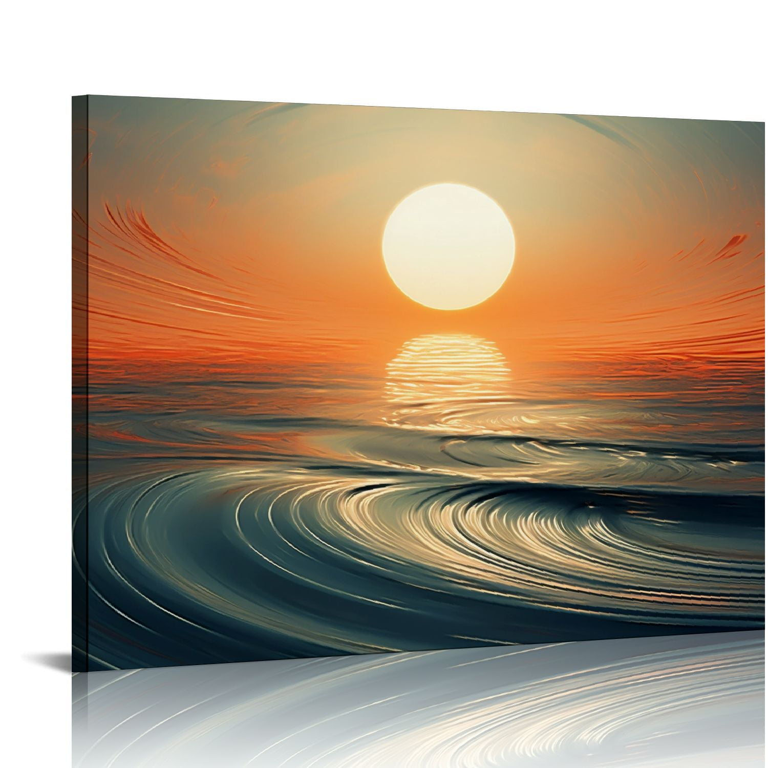 COMIO Sunrise Ocean Waves Canvas Wall Art For Living Room Bedroom Wall ...
