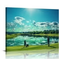 thumbnail image 1 of COMIO  Sunset Landscape Golf Course Wall Art Picture Golf Course Wall Decor for Living Room Bedroom Bathroom Home Decorations Canvas Prints Framed, 1 of 4