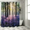 thumbnail image 1 of COMIO Sunshine in Forests with Purple Lavender Flower Shower Curtain for Bathroom Decoration White, 1 of 6