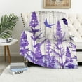 thumbnail image 1 of COMIO Super Soft Flannel Blanket (Universal 1) - Purple Flower White, 1 of 6