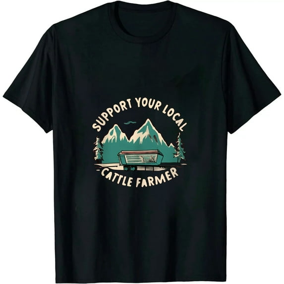 COMIO Support Your Farmer Funny Saying Farm Animal T-Shirt