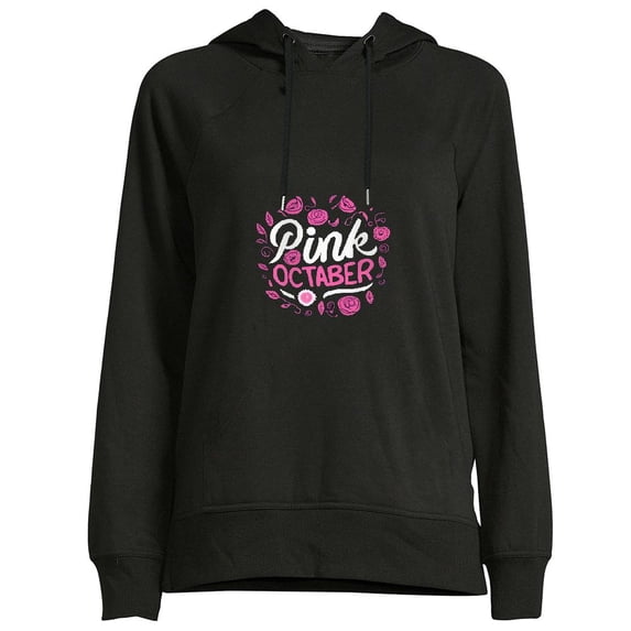 COMIO Sweatshirt for Women, Graphic Sweatshirt for Women Cancer Awareness Rose Pumpkin Black