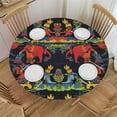 thumbnail image 1 of COMIO  Swedish Dala Horse Folk Round Tablecloths, Circular Table Cover Washable Polyester for Buffet Table, Parties, Holiday Dinner, 1 of 7