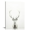thumbnail image 1 of COMIO  Sylvie Deer with Antlers Black and White Portrait Framed Canvas Wall Art, 1 of 4