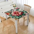 thumbnail image 1 of COMIO Tablecloths Hawaiian Flower Tropical Leaves and Flowers Decorative Square Table Cover White, 1 of 7