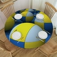 thumbnail image 1 of COMIO Tablecloths with Lace Trim Round Table Cloth Lace, Waterproof Washable Table Cloths, Volleyball Pattern Decorative Table Cover for for Kitchen Dinning, Fabric Table Cover, 1 of 7