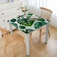 thumbnail image 1 of COMIO Tablecloths Square Table Cover Tropical Leaf Beautiful Green Tropical Palm Tree Leaves White, 1 of 7