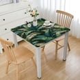 thumbnail image 1 of COMIO Tablecloths Tropical Palm Leaves Summer Green Banana Leaf Square Table Cover White, 1 of 7