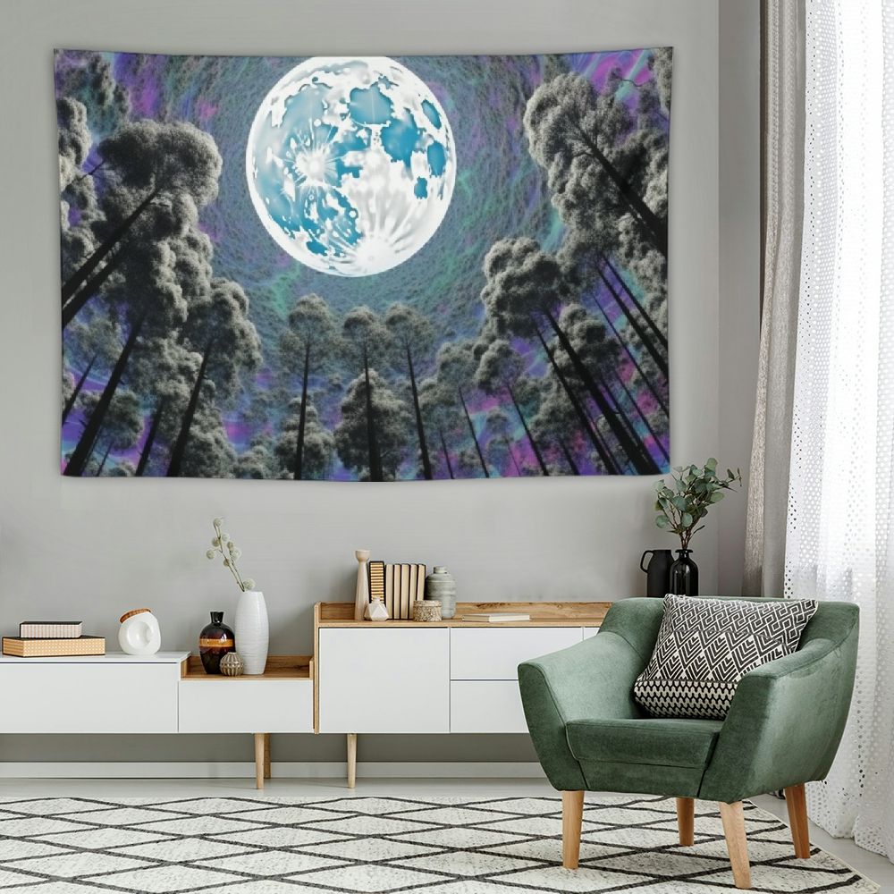 COMIO Tapestry for Bedroom Aesthetic Fantacy Moon Tapestry Forest Tree ...