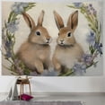 thumbnail image 1 of COMIO Tapestry Easter Bunny with Floral Wreath - Easy Care, Lightweight, Three Sizes Painting, 1 of 6