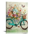 thumbnail image 1 of COMIO Teal Bicycle Wall Art Inspirational Bike Flowers Pictures Wall Decor It Is Well with My Soul Music Canvas Prints Framed Modern Painting Artwork for Bathroom Kitchen Bedroom Living Room, 1 of 4
