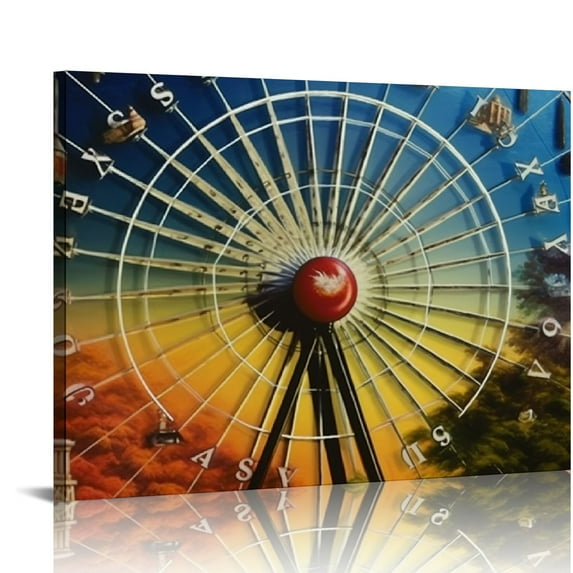 COMIO Texas Ferris Wheel Canvas Wall Art Print, Texas Home Decor Artwork