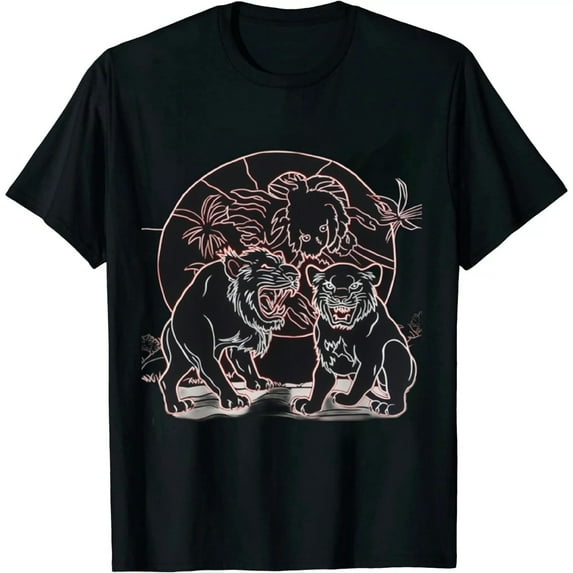 COMIO The Lion Hakuna Matata No Worries Outline Logo T-Shirt