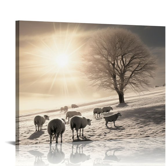 COMIO The Shortening Winter's Day is Near a Canvas Wall Art Print, Countryside Artwork