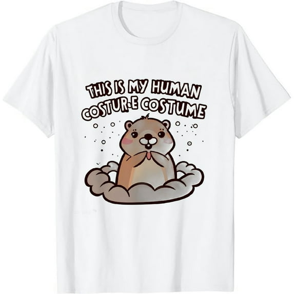 COMIO This Is My Human Costume I'm Really A Groundhog T-Shirt