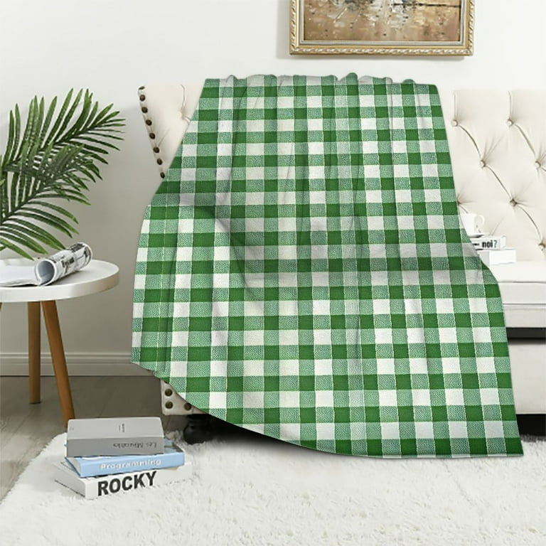 Green buffalo plaid blanket sale