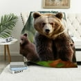 thumbnail image 1 of COMIO Throw Blanket, Soft Cozy Warm Fuzzy Flannel Plush Blanket Brown Bear Family in The Forest Blanket for Couch, Sofa, Bed, Living Room, 1 of 6