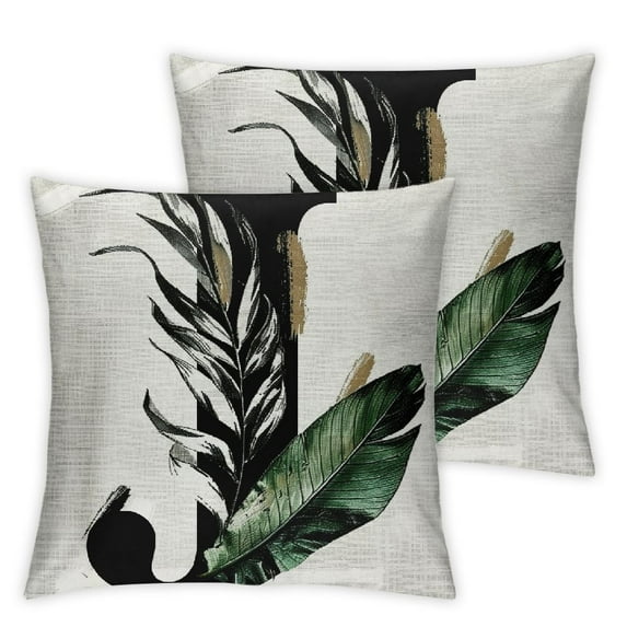 COMIO Throw Pillow Case Monogram Plant Pillow Covers Alphabet Initial Letter Throw Pillow Covers Bohemian Cushion Case Spring Home Decorative for Couch Bed Living Room Clearance 2pc