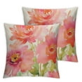 thumbnail image 1 of COMIO  Throw Pillow Case Peach Peony Square Cushion Cover Standard Pillowcase for Men Women Home Decorative Sofa Armchair Bedroom Livingroom 2pc, 1 of 6