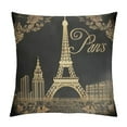 thumbnail image 1 of COMIO  Throw Pillow Cover Black Vintage Paris City of Love Eiffel Tower Chalkboard Tan Antique Decorative Pillow Case Home Decor Square Pillowcase, 1 of 5