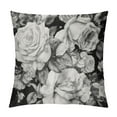 thumbnail image 1 of COMIO  Throw Pillow Cover Black and White with Floral Bouquet of Roses Daisy Blue Wild Flowers in Vintage Style Watercolor Decorative Pillow Case Home Decor Square Pillowcase, 1 of 5