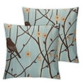 thumbnail image 1 of COMIO  Throw Pillow Cover Blue Branch Beautiful Bird on Sakura Branches Brown Pattern Floral Tree Decorative Throw Pillow Cushion Case for Home Couch Living Room Bed Sofa Car 2pc, 1 of 6