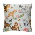 thumbnail image 1 of QZHH  Throw Pillow Cover Cats and Butterflies Lovely Animal Cute Little Kitten Floral Peony Hand Painted Decor Lumbar Pillow Case Cushion for Sofa Couch Bed Standard Queen, 1 of 5