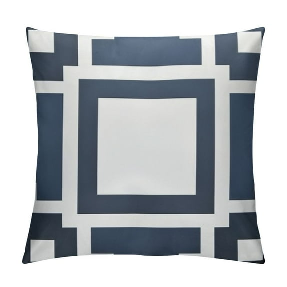 COMIO Throw Pillow Cover Cute Preppy Navy Blue Greek White Key Girly Decorative Pillow Case Home Decor Square Pillowcase