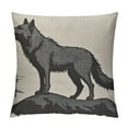 thumbnail image 1 of COMIO  Throw Pillow Cover,Howling Wolf Square Throw Pillow Cases，Vintage Style Wilderness Rustic Coyote Retro Mascot Throw Cushion Covers for Couch Sofa Chair Bedroom, 1 of 5