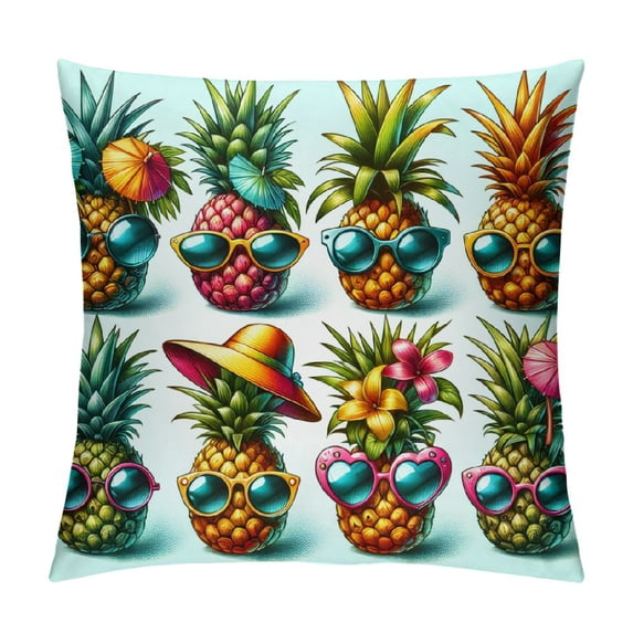 COMIO Throw Pillow Cover Pineapple Wear Glasses Rectangular Sofa Pillow Case Cushion Cover for Home Couch Bed Decor