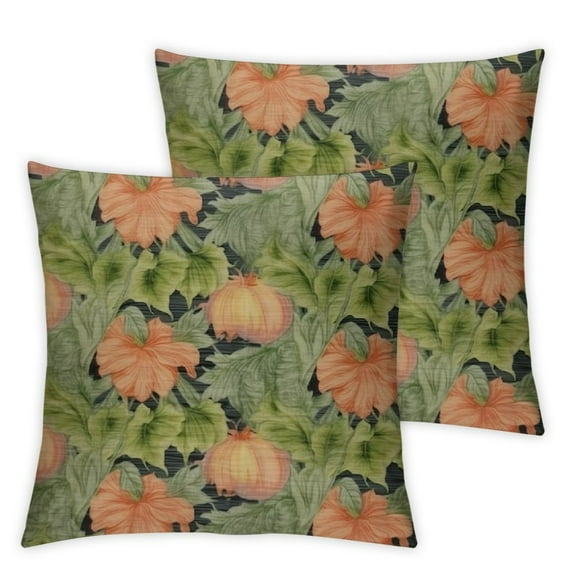 COMIO  Throw Pillow Cover Rcolor Mix of Green Salad Leaves and Red Tomato Slices Design Pattern Throw Pillow Case Cushion Cover Home Office Decorative Square  2pc