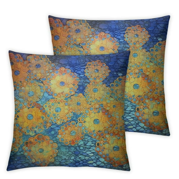 COMIO  Throw Pillow Cover Retro Flowers Vintage Design Mandala Paisley Pattern Tribal Boho Abstract Circle Decor Lumbar Pillow Case Cushion for Sofa Couch Bed Standard Queen 2pc