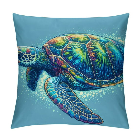 YANMS Throw Pillow Cover Sea Turtle Watercolor Beach Sea Turquoise Reef Waist Lumber Home Living Room Decorative Throw Pillow Covers Cushion Cover