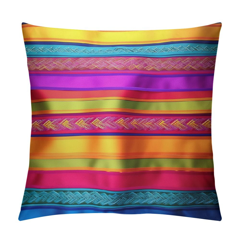 RYKEEN Mexican Colorful Throw Pillow Covers Set Of 4 - 18x18 Inch Decorative Cushion Covers 2 thumbnail image