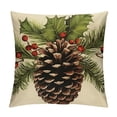 thumbnail image 1 of COMIO  Throw Pillow Cover Watercolor Pine Cone Christmas Tree Branch Holly and Mistletoe Pillowcase Home Decor Square Pillow Case Cushion Cover, 1 of 5